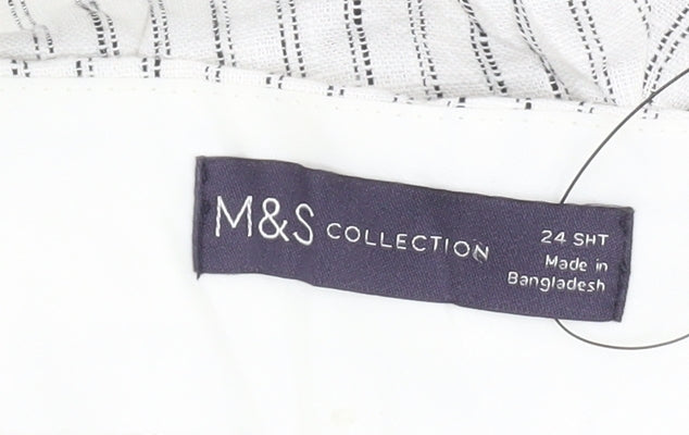 Womens UK Size 24 Marks and Spencer Relaxed Fit White Trousers