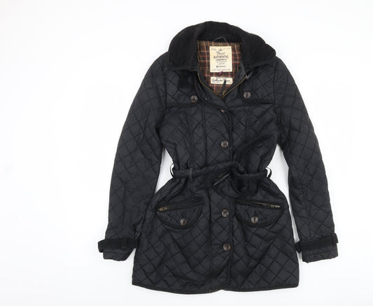 Womens UK Size 10 NEXT Black Quilted Coat