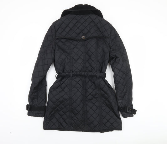 Womens UK Size 10 NEXT Black Quilted Coat