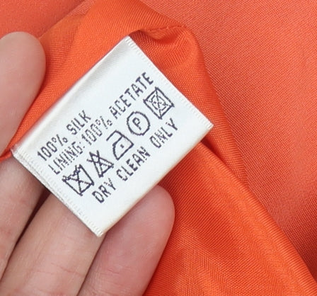 Austin Reed Women's Orange Silk Sheath Dress, Size 14