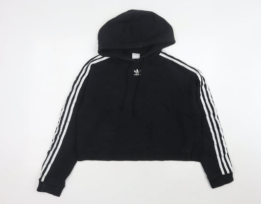 Additional front view of Adidas Women’s Black Pullover Hoodie, size UK 14