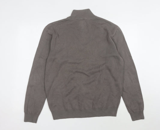 Next Men's Grey High Neck Cotton Pullover Jumper M