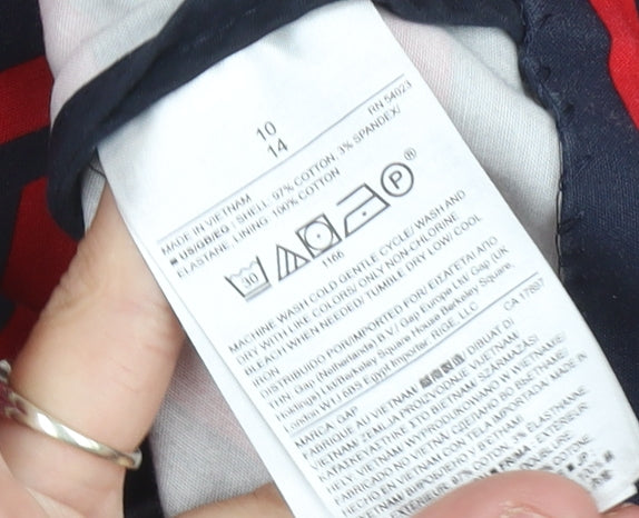 Gap Womens Red Striped Short Sleeve Dress Size 10