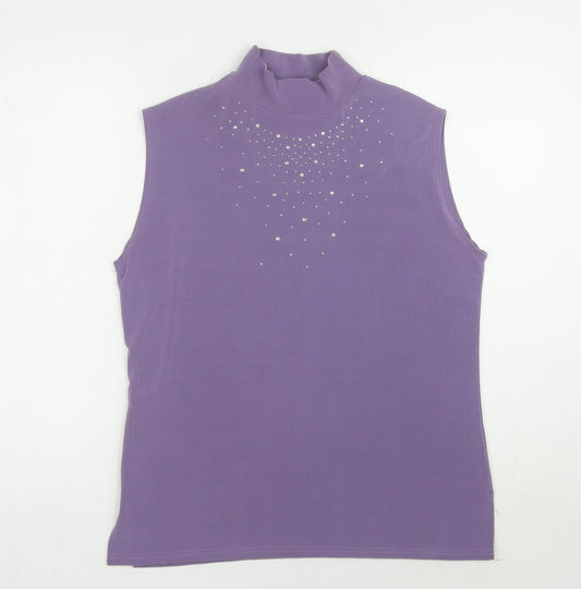 Eternal Collection Women's Purple Studded Tank Top