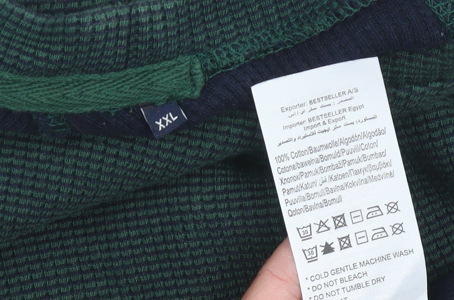 Jack & Jones Men's Green Waffle-Knit Pullover XXL Jumper