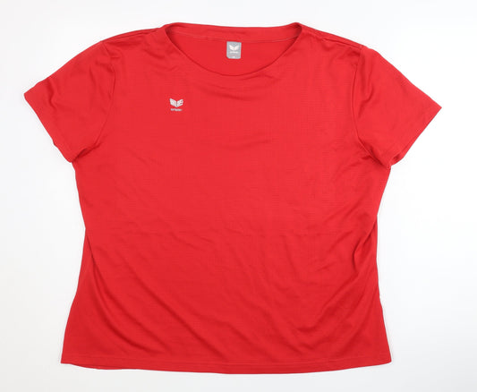 Erima Women's Red T-Shirt, Size 20, Crew Neck