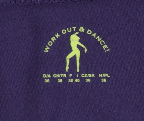 Work Out & Dance Women's Purple Stretch Dance T-Shirt Size 8