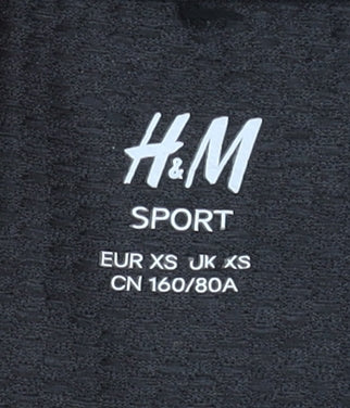 H&M Womens Black XS Activewear T-Shirt Gym Training