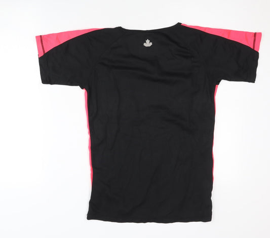New Impact Women's Black Pink Gym Top M Colourblock