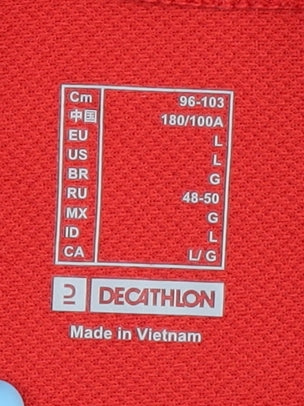 Decathlon Men's Red Basic T-Shirt Size L