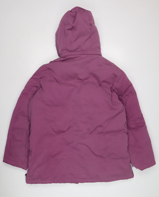 Cotton Traders Women's Purple Hooded Zip Jacket L