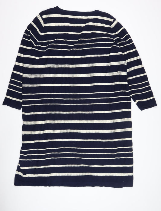 Bonmarché Women's Blue Striped Knit Dress XL