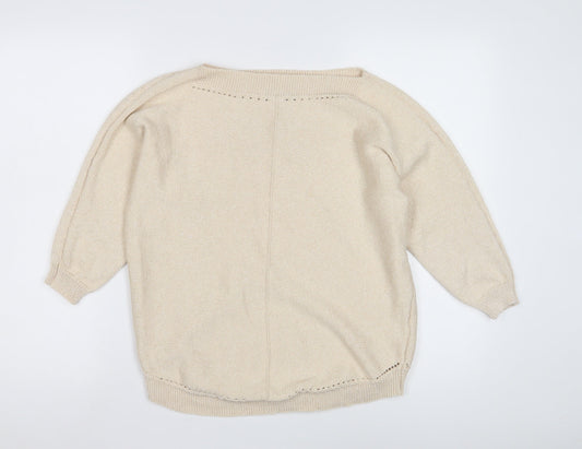 Womens UK Size M Bonmarché Beige Pullover Jumper