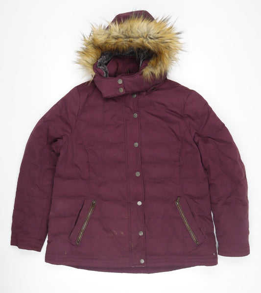 Womens UK Size 18 Fat Face Purple Puffer Jacket