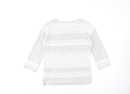 Womens UK Size 10 Fat Face Grey Pullover Jumper