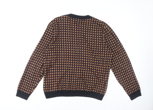 Topman Men’s Multicoloured Geometric Knit Jumper L