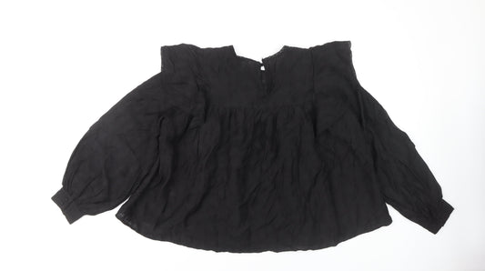 Womens UK Size 12 OBJECT Black Blouse