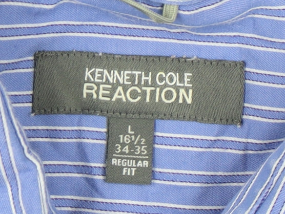 Kenneth Cole Reaction Men's Blue Striped Shirt - L