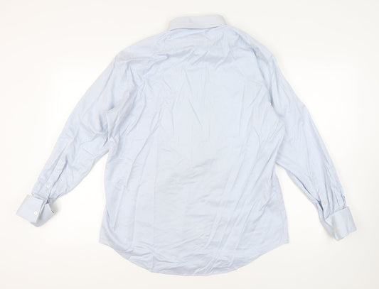 T.M. Lewin Men's Blue Striped Slim Fit Dress Shirt