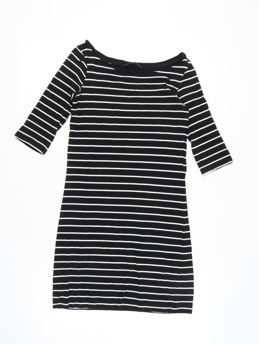 Additional front view of French Connection Women's Black Striped Sheath Dress 6