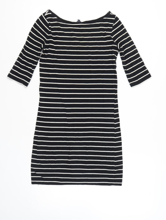 French Connection Women's Black Striped Sheath Dress 6