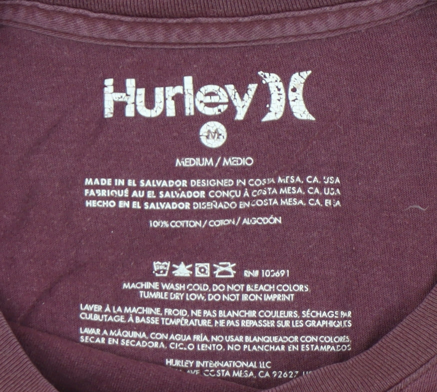 Mens UK Size M Hurley Red T-Shirt