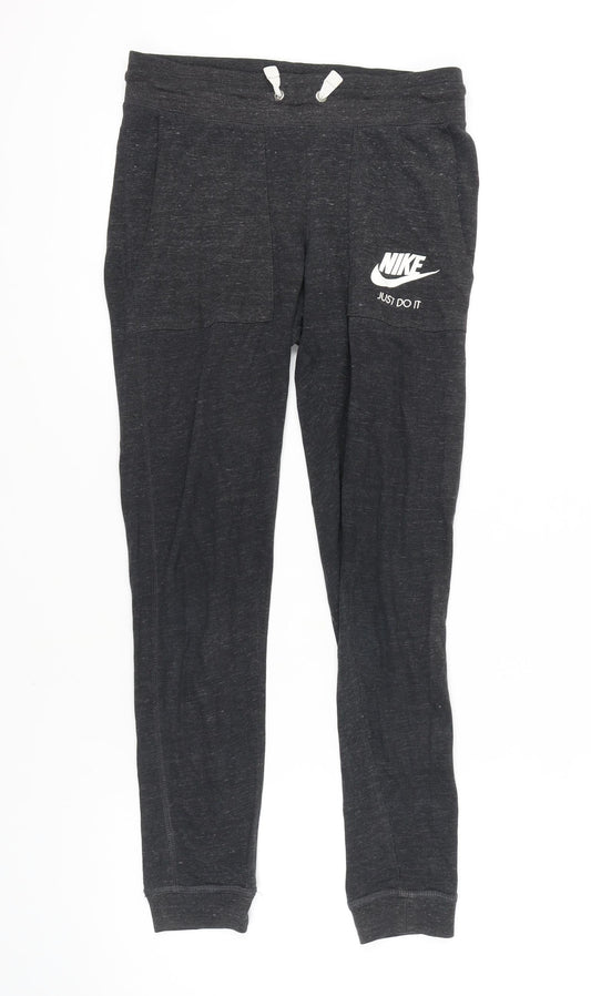 Womens UK Size XS Nike Regular Fit Jogger Black Trousers