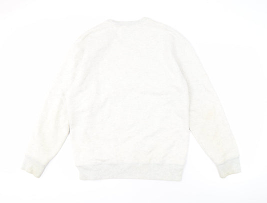 Mens UK Size M Hollister White Pullover Sweatshirt