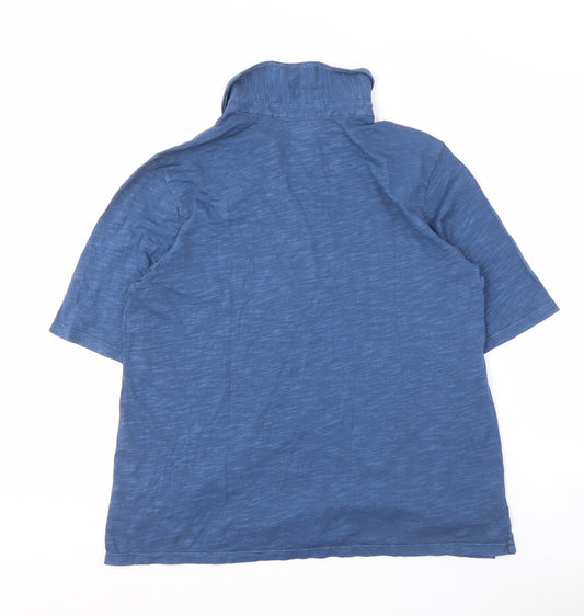 Lands' End Men's Blue Collared T-Shirt M