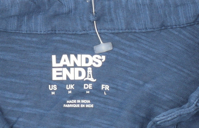 Lands' End Men's Blue Collared T-Shirt M