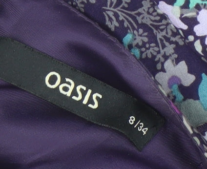 Brand and care label for Oasis Women’s Floral Strapless Dress -, size UK 8