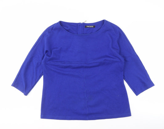 Womens UK Size 12 Betty Barclay Blue Basic Blouse