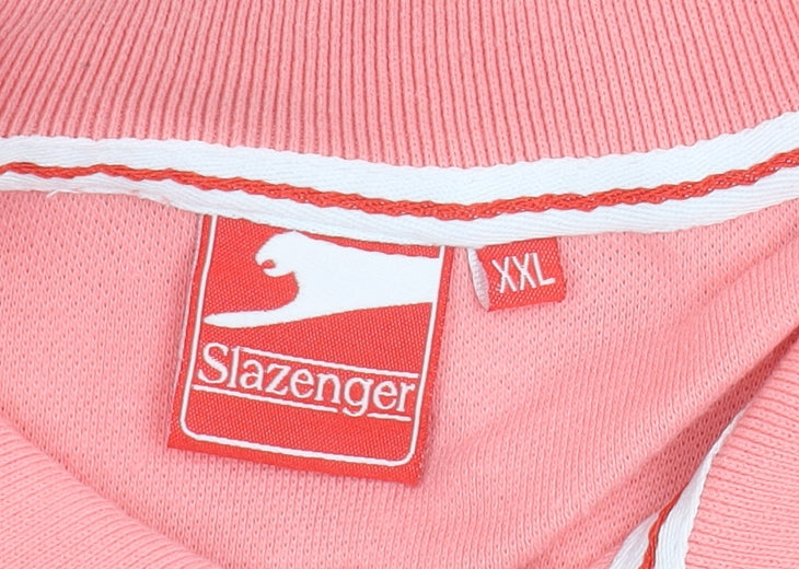 Slazenger Men's Pink 2XL Polo Shirt, Casual