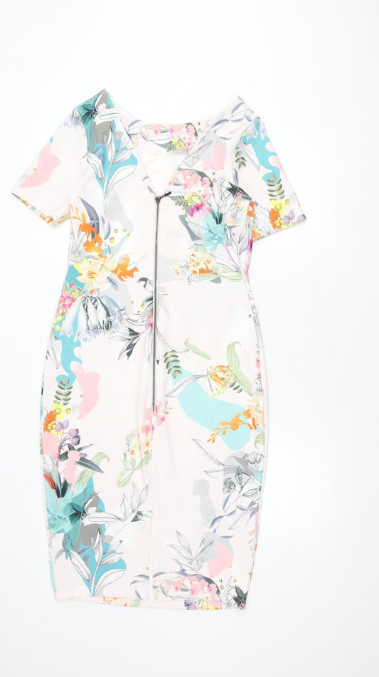 Next Women's Floral Dress Multicoloured Size 14