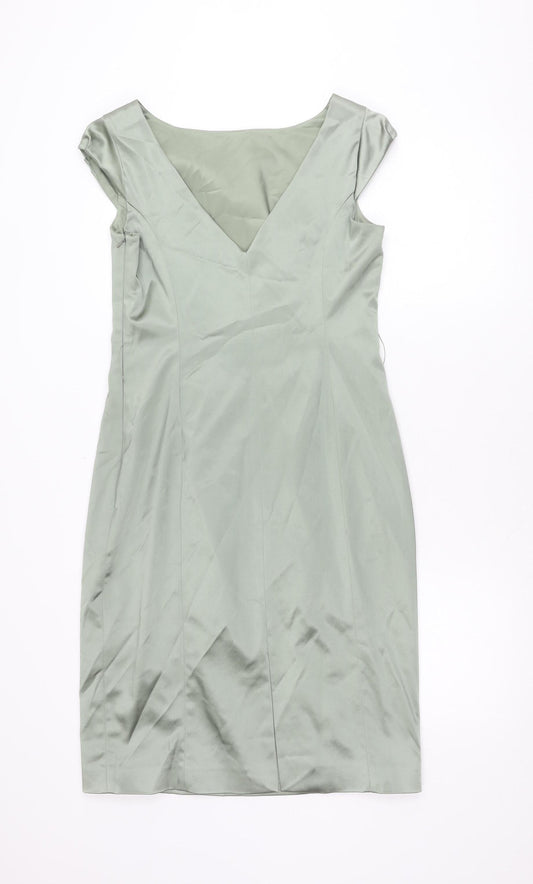 Coast Green Sheath Dress, Size 12, V-Neck, Wedding/Party