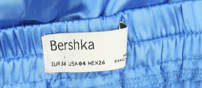 Bershka Women's Blue Wide-Leg Trousers Size 8