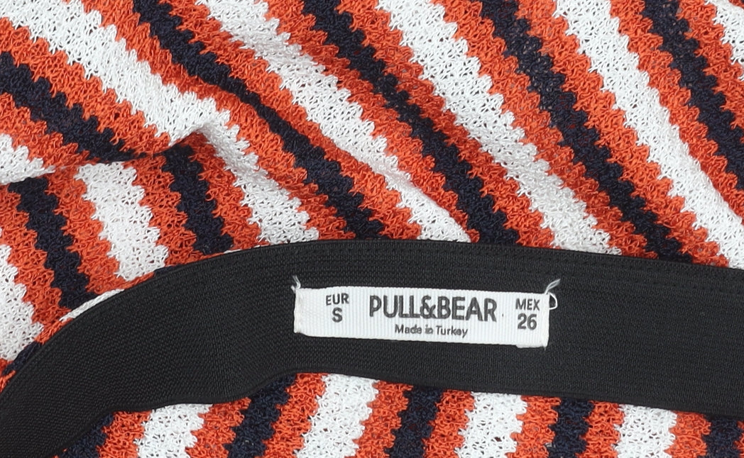 Pull & Bear Women's Multicoloured Striped Long Skirt Size 10