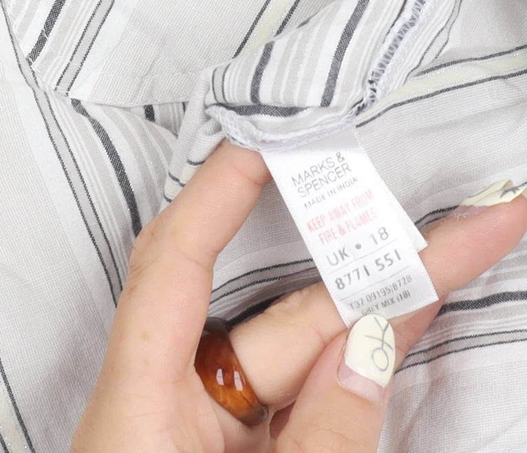Womens UK Size 18 Marks and Spencer Grey Button-Up