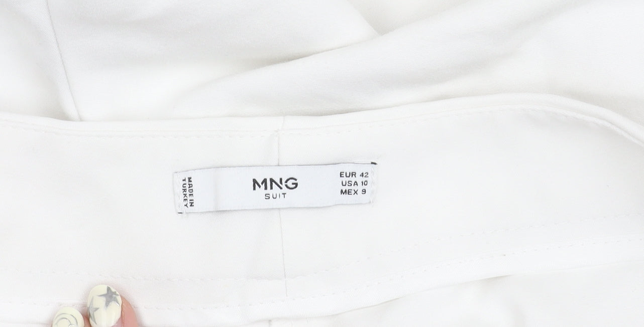 Womens UK Size 14 MNG Regular Fit White Trousers