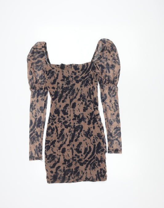 Additional front view of Naanaa Women's Multicoloured Animal Print Dress