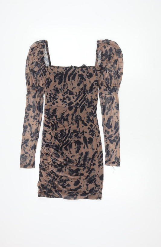 NAANAA Women's Multicoloured Animal Print Dress