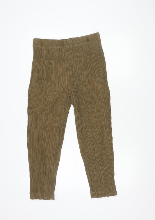 Womens UK Size S Zara Regular Fit Brown Trousers