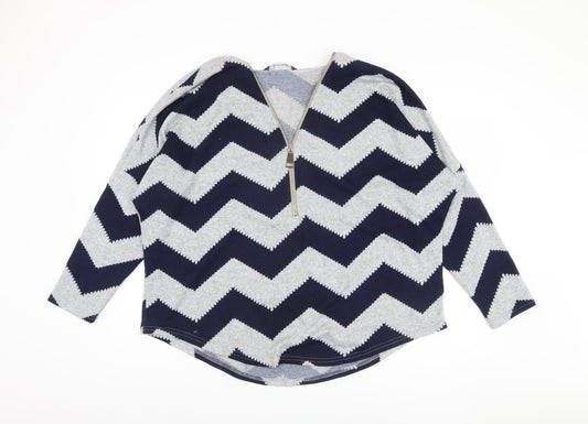 Womens UK Size L Bonmarché Blue Full Zip Jumper