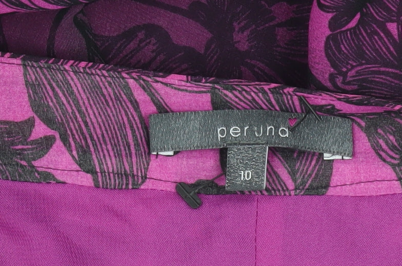 Marks and Spencer Women's Purple Floral Midi Skirt Size 10