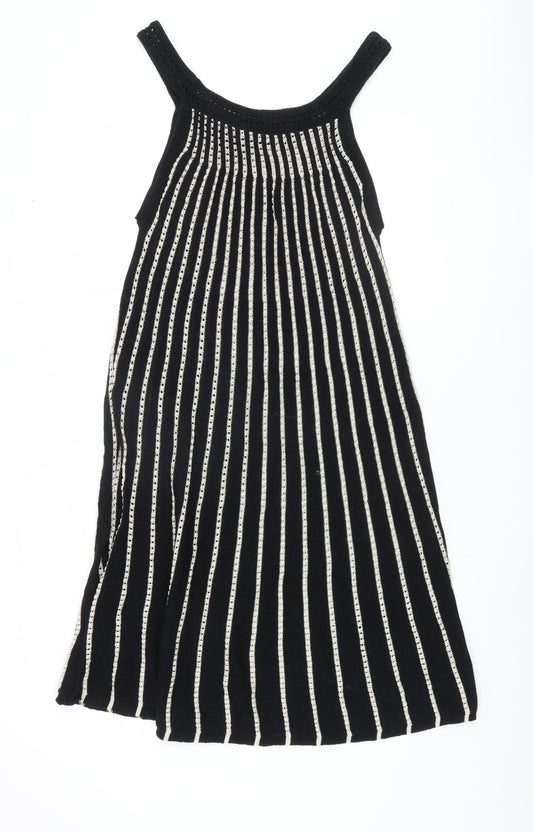 French Connection Women's Black Striped Dress Sz 12