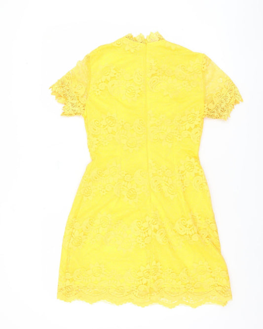 AX Paris Women's Yellow Lace Dress Size 6