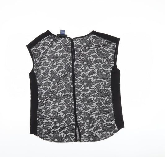 Womens UK Size L Oasis Black Basic Blouse