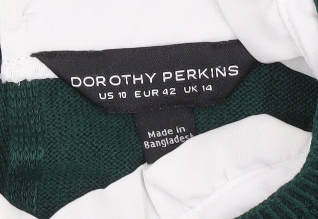Womens UK Size 14 Dorothy Perkins Green Pullover Jumper