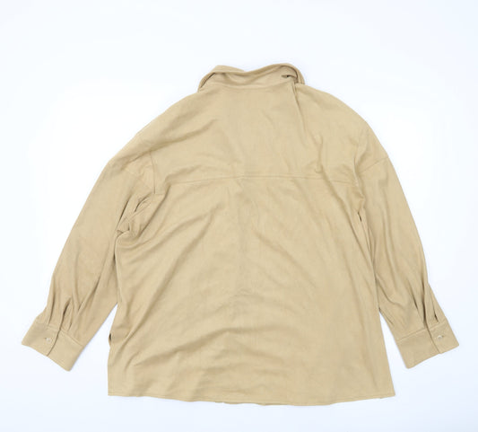 Womens UK Size 20 Bianca Beige Button-Up