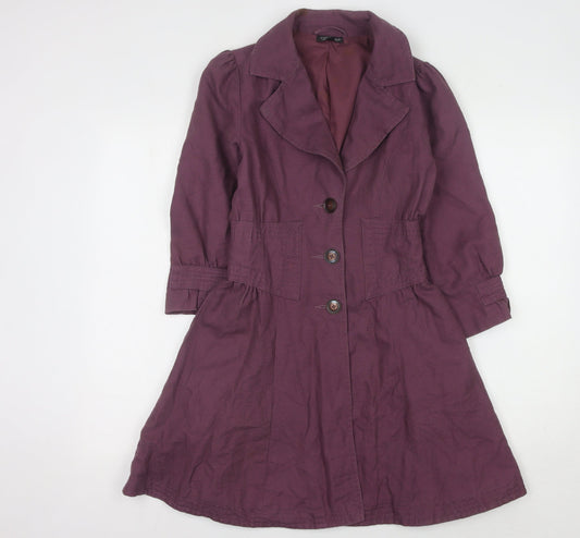 Womens UK Size 8 Topshop Purple Pea Coat